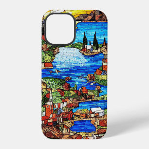 Coque iPhone 12 Pro Verre de mosaïque de la mer Méditerranée