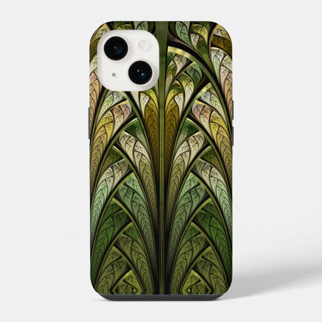 Coque iPhone Verre teinté abstrait vert Vent d'Ouest (Verso)