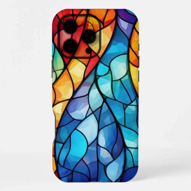 Coque iPhone Verre teinté abstrait vibrant  (Verso)