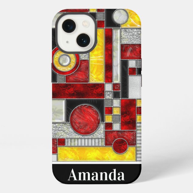 Coque iPhone Verre teinté rouge jaune (Verso)