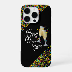 Coque iPhone 16 Pro Verres à Champagne Bonne Année