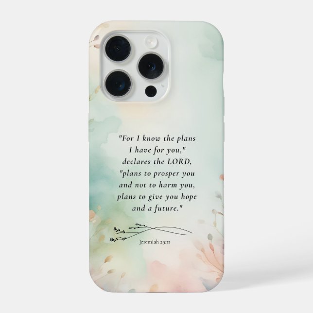 Coque iPhone Verset biblique personnalisable Jérémie 29:11 (Verso)