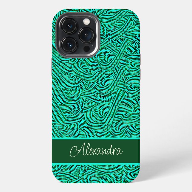 Coque iPhone Vert à motifs (Verso)