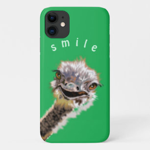 Coque iphone vert avec autruche drôle - Smile