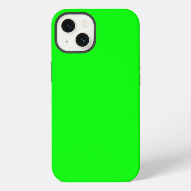 Coque iPhone Vert Citron Uni Couleur Unie (Verso)