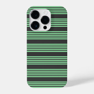 Coque Pour iPhone 14 Plus Vert et charbon de bois cinq bandes motif