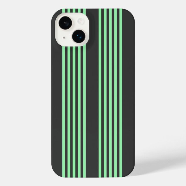 Coque iPhone Vert et charbon de bois cinq bandes motif (Verso)