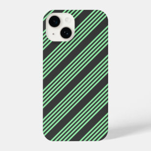 Coque Pour iPhone 14 Vert et charbon de bois cinq bandes motif