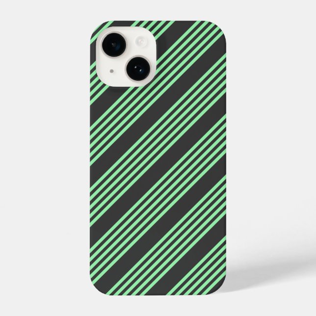 Coque iPhone Vert et charbon de bois cinq bandes motif (Verso)