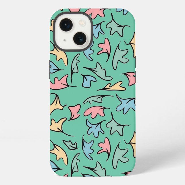 Coque iPhone Vert Feuille Pastel (Verso)