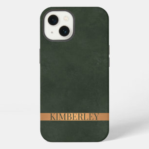 Etui iPhone 13 Vert foncé moderne élégant nom personnalisé