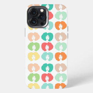 Etui iPhone 13 Pro Max vert jaune rose orange Fille Avec Afro