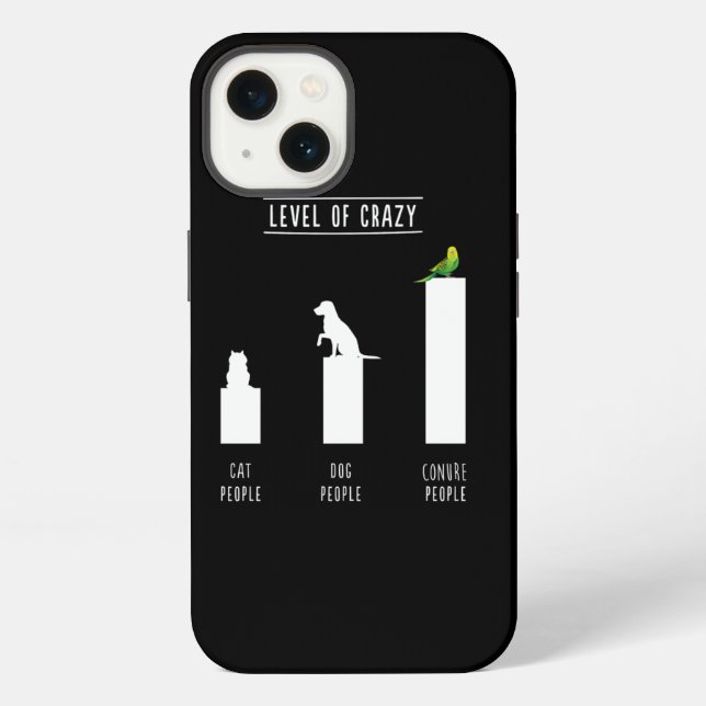 Coque iPhone Vert Joue Conure Niveau De Fou Conure  (Verso)