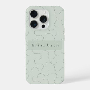 Coque iPhone 15 Pro Vert Sage Nom Moderne