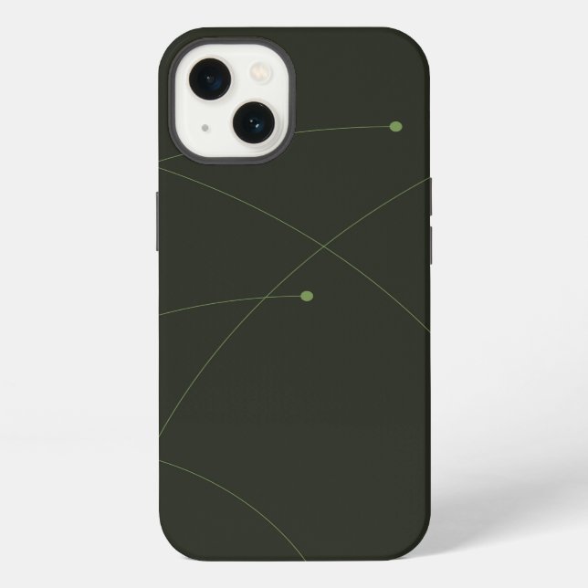 Coque iPhone Vert, simple, élégant, nature moderne abstrait (Verso)