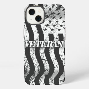 Etui iPhone 13 Vétéran des États-Unis - blanc vintage vertical