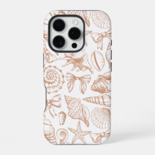 Coque iPhone 16 Pro Vibe Tropical de Plage Vintage Coquillages Été