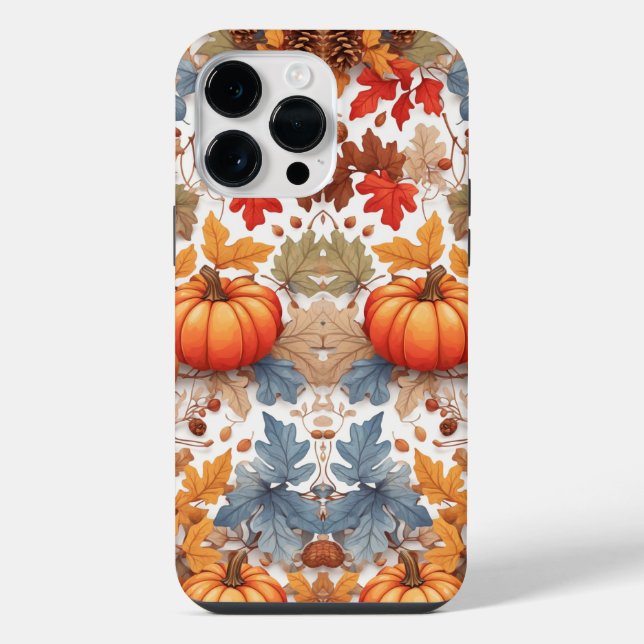 Coque iPhone Vibes d'automne rustiques Citrouille peint (Verso)