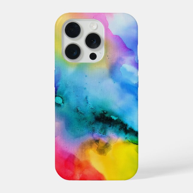 Coque iPhone Vibrant Abstract Multicolor Modern Art Phone Case (Verso)