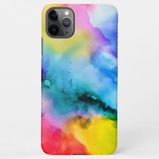 Coque iPhone Vibrant Abstract Multicolor Watercolor Phone Case (Dos)