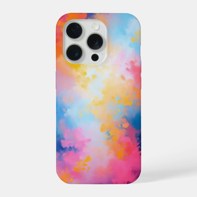 Coque iPhone Vibrant Abstrait - Rose gras (Verso)