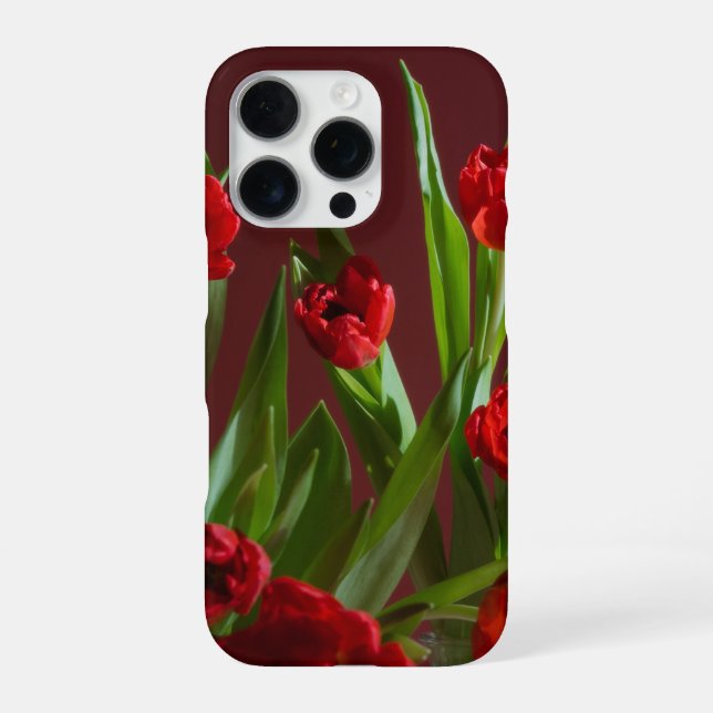 Coque iPhone Vibrant red tulips (Verso)