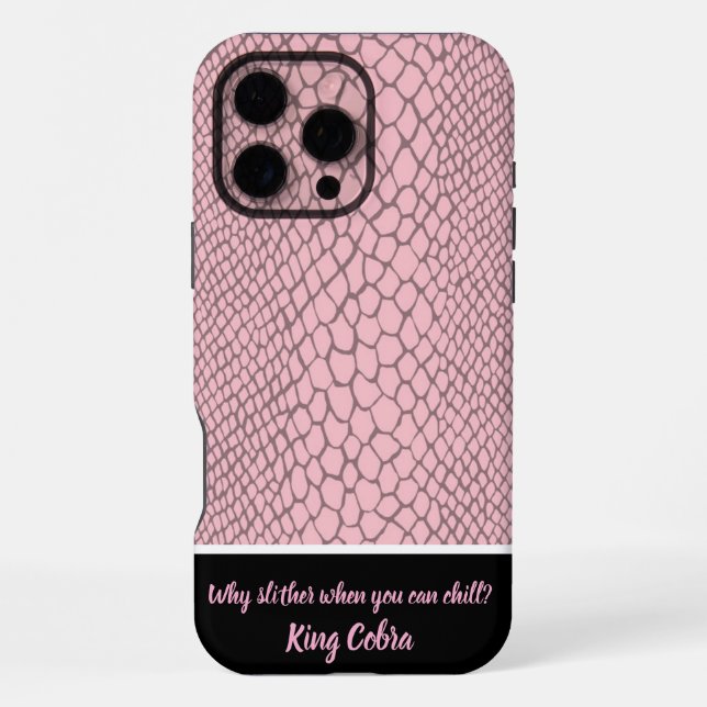 Coque iPhone Vibrant texture serpent rose (Verso)