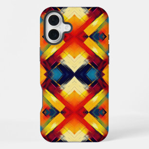 Coque iPhone 16 Plus Vibrations Rétro en Couleurs : Formes Géométriques