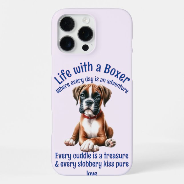 Coque iPhone Vie adorable de chien de boxe (Verso)