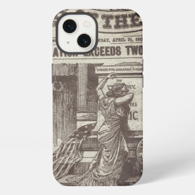 Coque iPhone Vieille coupure de journal floue (Verso)