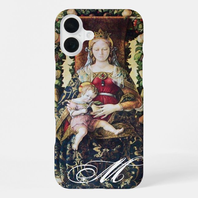 Coque iPhone VIERGE À L'ENFANT Monogramme (Verso)