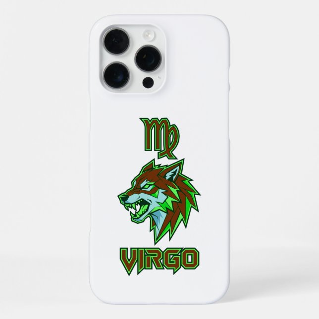 Coque iPhone Vierge du zodiaque néon vert esthétique (Verso)