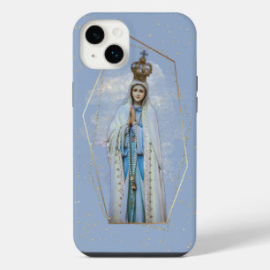 Vierge Marie catholique bleu ciel et or