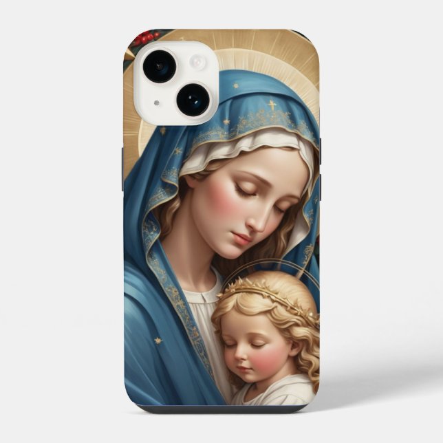 Coque iPhone Vierge Marie Catholique Traditionnelle (Verso)