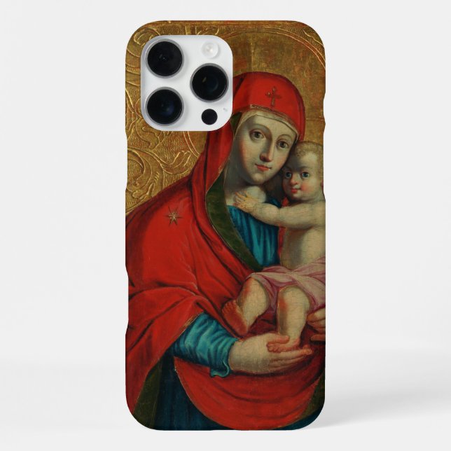 Coque iPhone Vierge Marie et Enfant Jésus par Jan Rombauer (Verso)