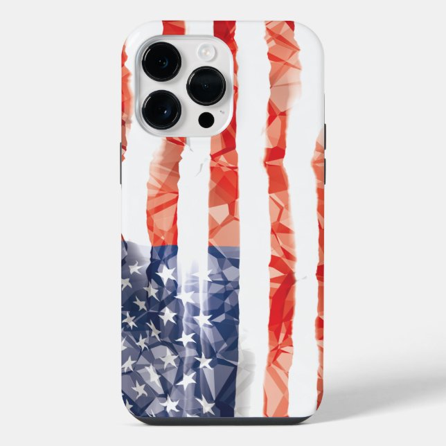 Coque iPhone Vieux drapeau américain froissé (Verso)