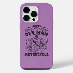 Coque Pour Pour iPhone 14 Pro Max Vieux Homme Passion pour les motos, Drôle