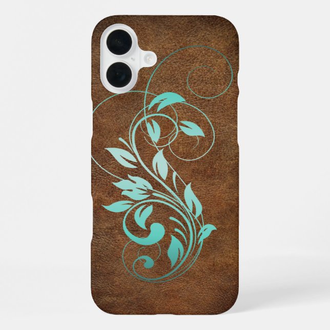 Coque iPhone Vieux Monde Faux Leather (Verso)