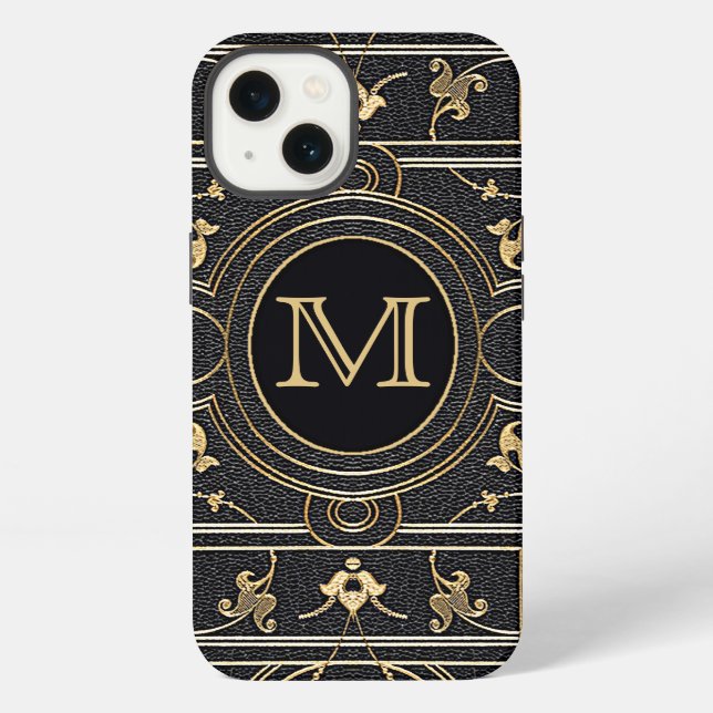 Coque iPhone Vieux Monogramme d'Or (Verso)