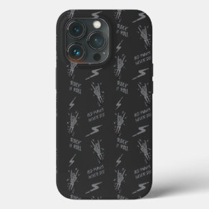 Etui iPhone 13 Pro Vieux Punks ne Meurent Jamais Squelette Rock On Go