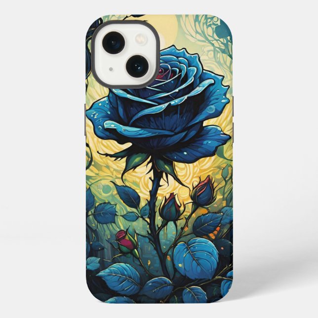 Coque iPhone Vignes de Rose Bleue 1   (Verso)