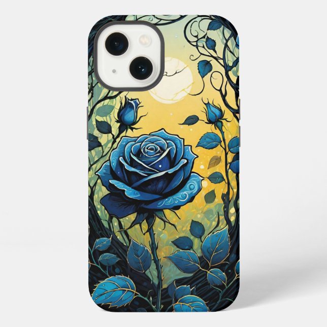 Coque iPhone Vignes de Rose Bleue 2  (Verso)