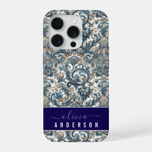 Coque iPhone Vignes florales simples élégantes modernes (Verso)