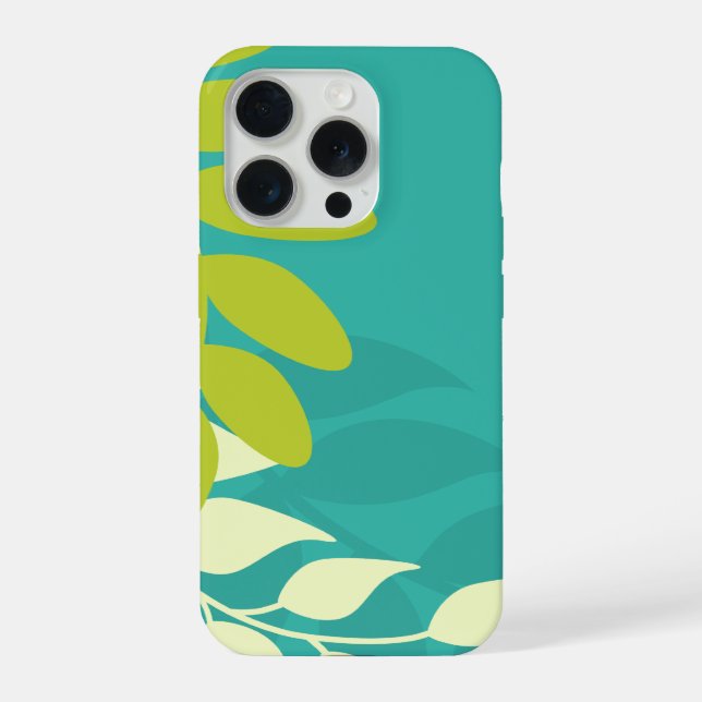 Coque iPhone Vignes vertes et Turquoises (Verso)