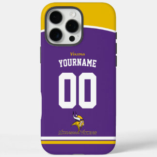 Coque iPhone 16 Pro Max Vikings personnalisés Jersey Football américain