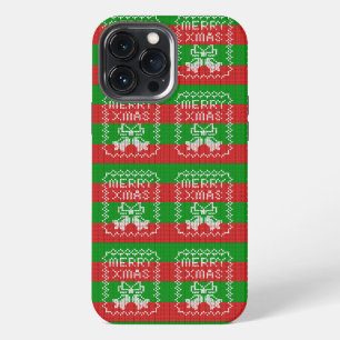 Etui iPhone 13 Pro Max Vilain pull motif sonnettes Joyeux fils Xmas