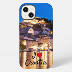 Etui iPhone 13 ville croate Sibenik la nuit