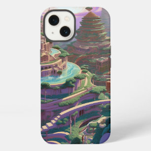 Etui iPhone 13 Ville de fantasy surréaliste