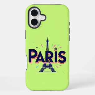 Coque iPhone 16 Plus Ville de Lumières : Typographie audacieuse d'art p