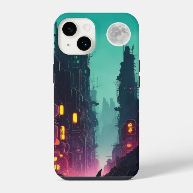 Coque iPhone ville de néon (Verso)